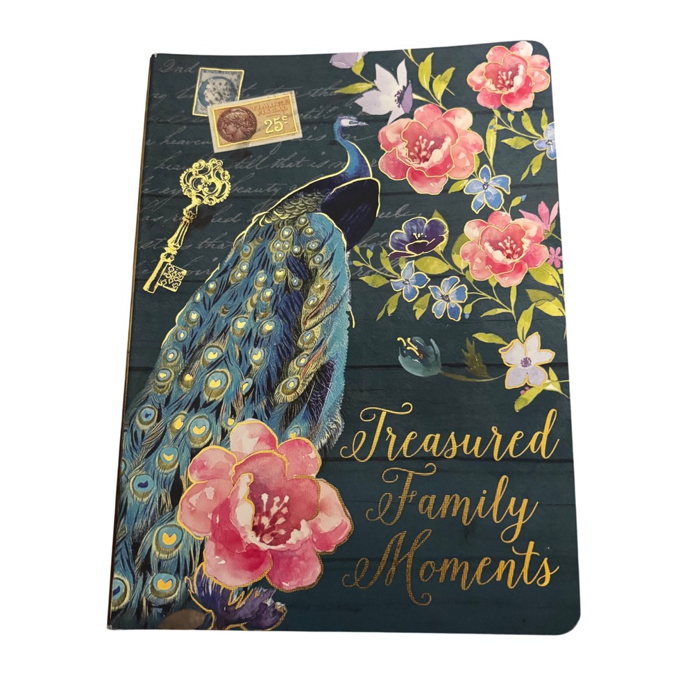 Punch Studio Treasured Family Moments Guided Journal Peacock Design